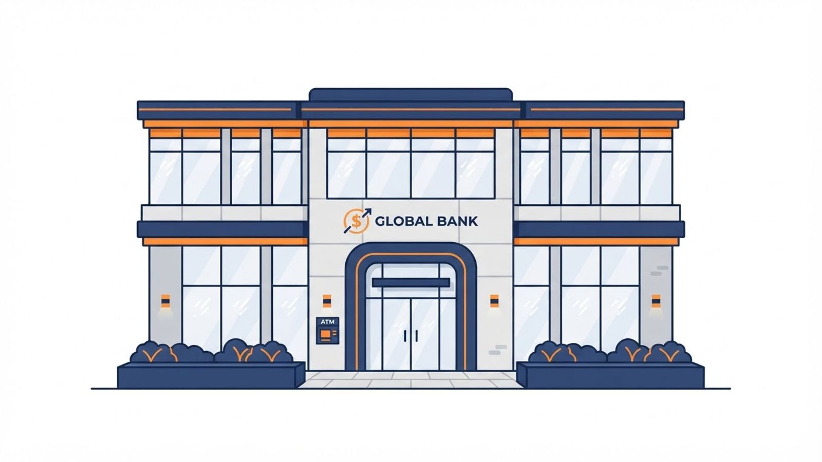 Icône plate de banque pour paiement en ligne
