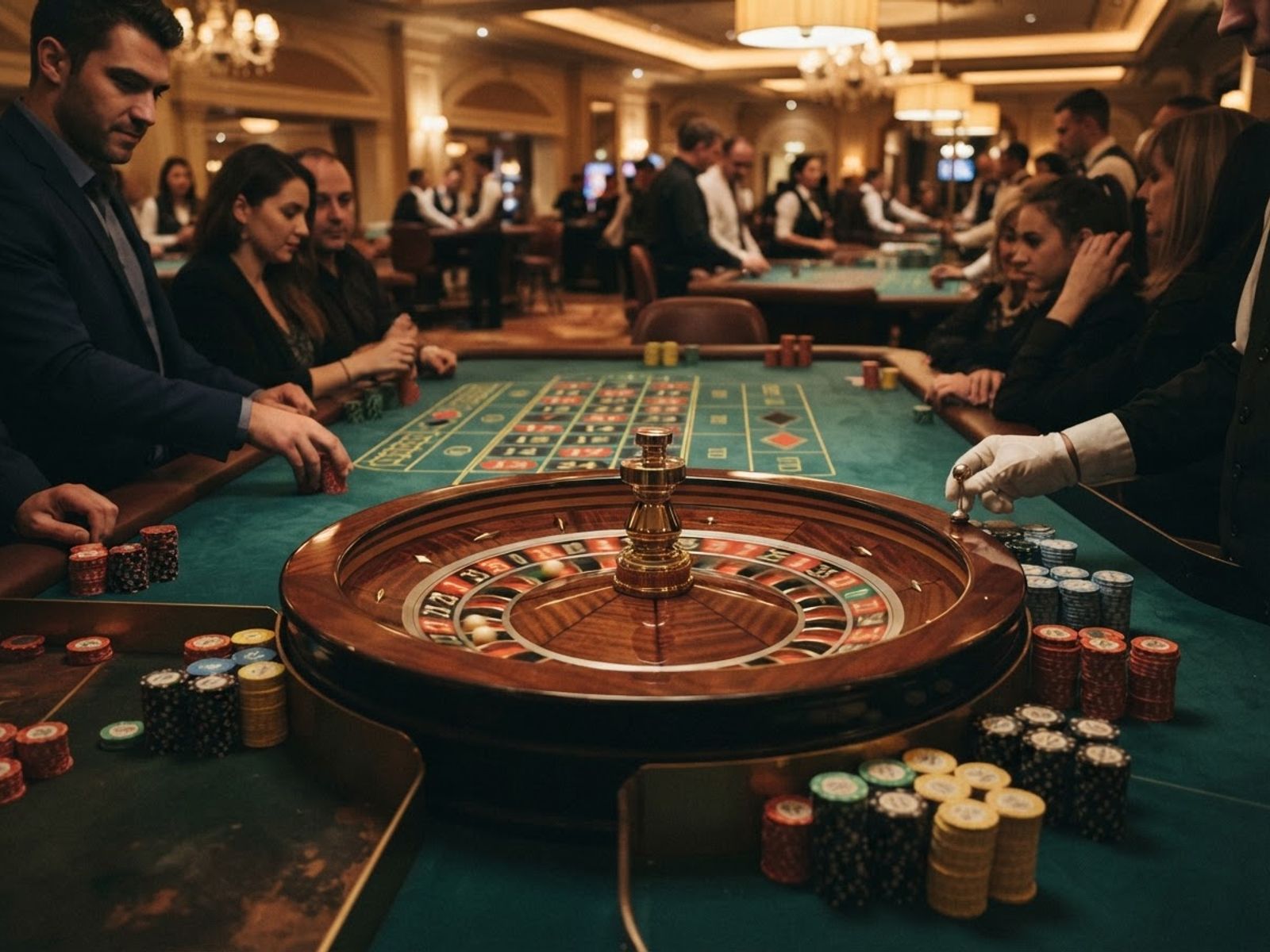Roue de la roulette posée sur sa table